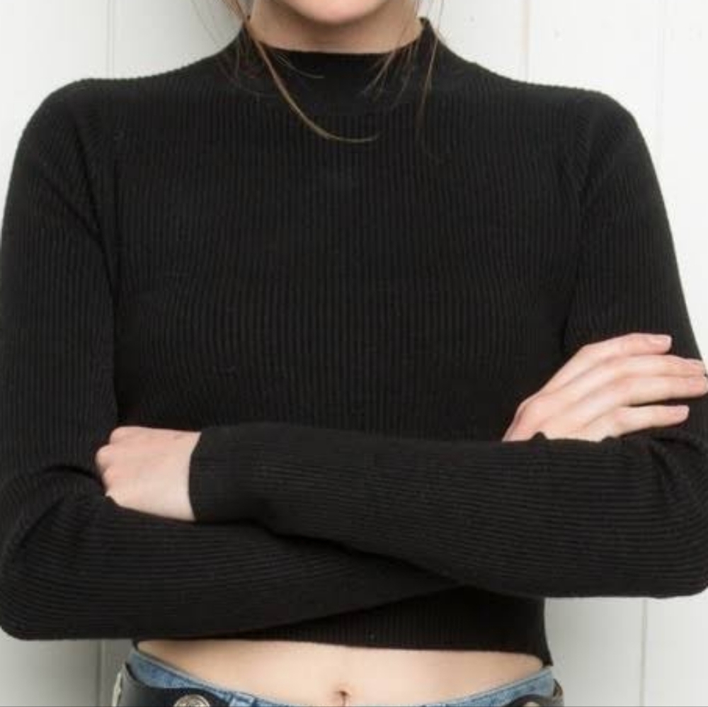 Brandy Melville Black Cropped Sweater